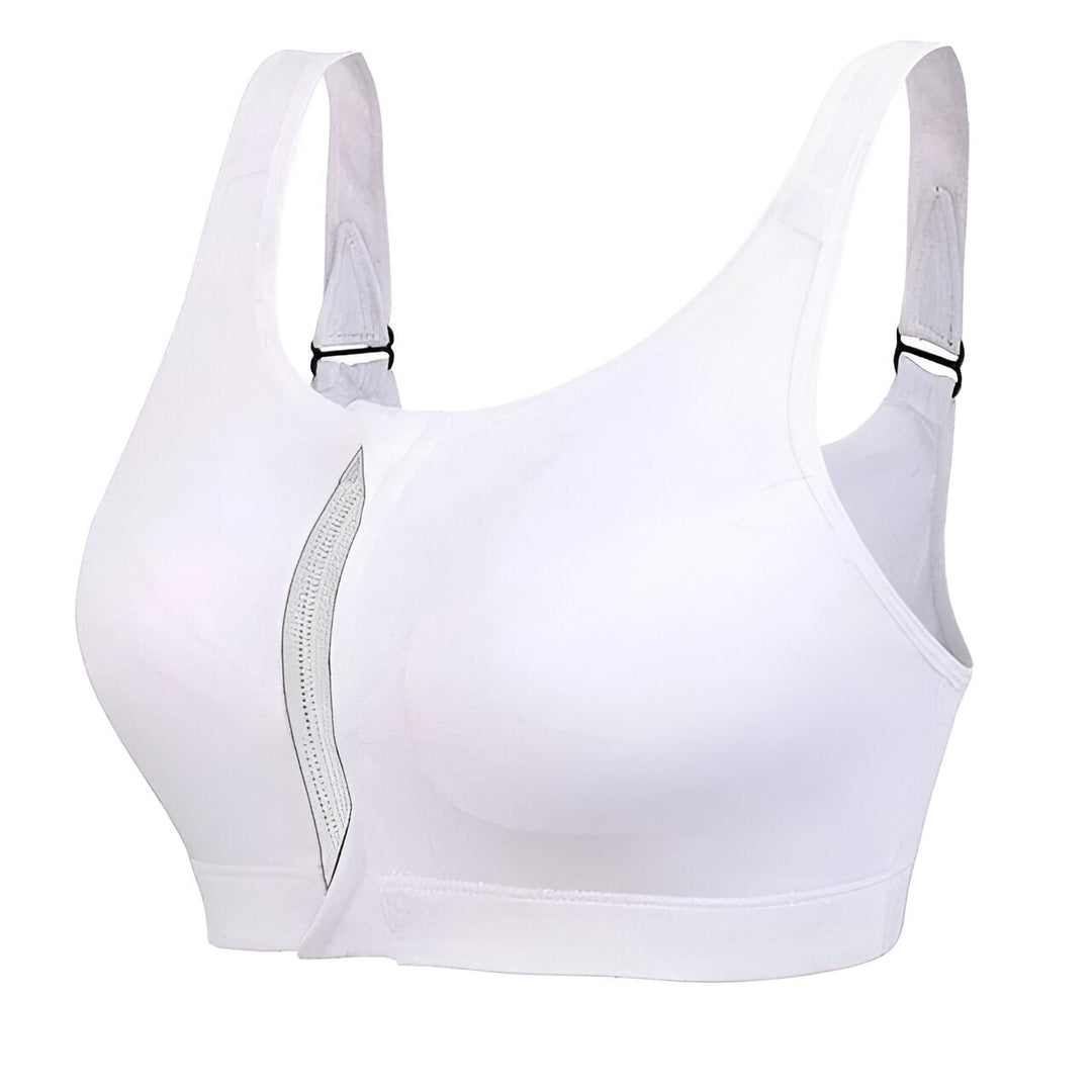 Women's Sports Bra | Front Zip & Adjustable Straps | Plus Size & Shockproof | Training & Yoga