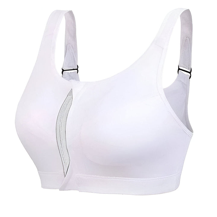 Women's Sports Bra | Front Zip & Adjustable Straps | Plus Size & Shockproof | Training & Yoga