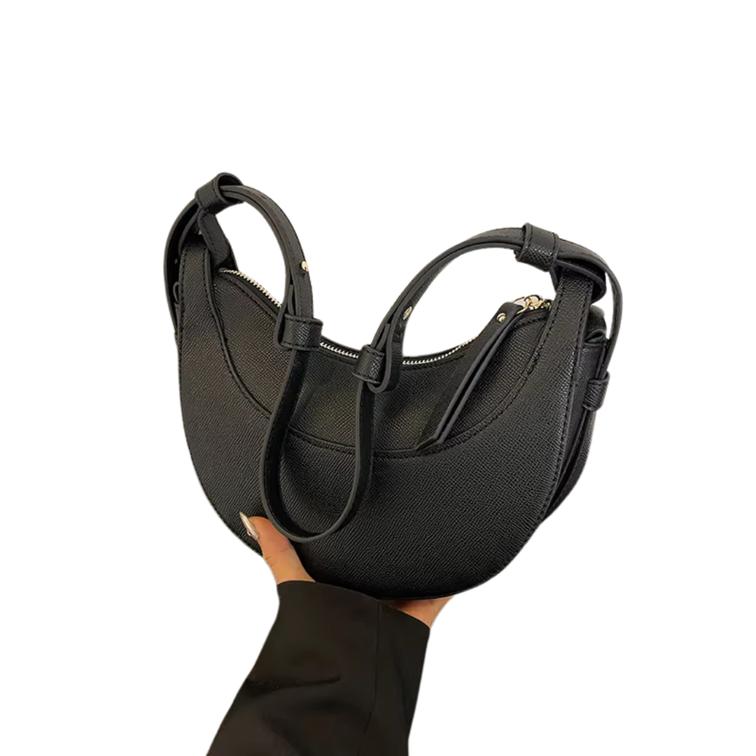 Women's Handbag | Half-Moon Shaped Crossbody | Retro & Luxurious Design | PU Leather