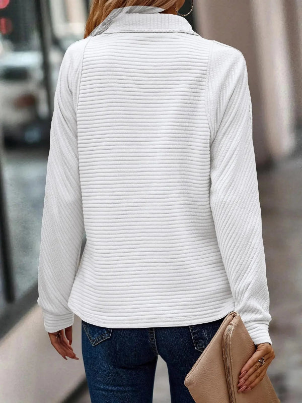 Ladies' Jumper | V-Neck & Stand Collar | Long Sleeve Design | Polyester