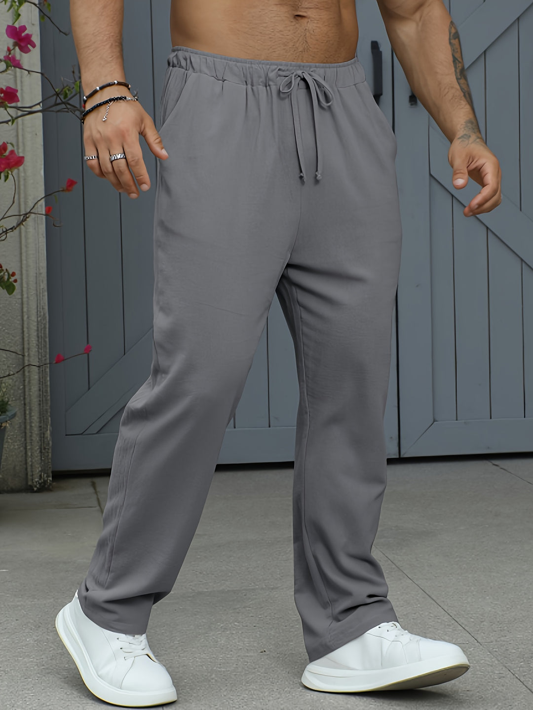 Men's Jogging Pants | Lightweight Linen-Cotton | Breathable & Comfortable
