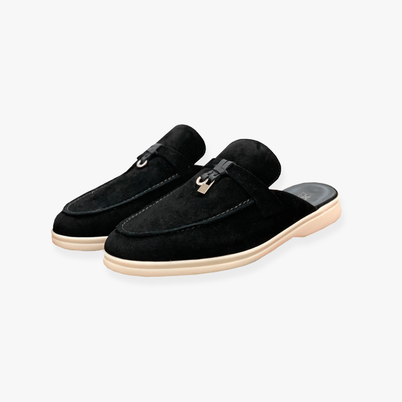 Women's Mules | Slip-On Comfort | Chic Buckle Detail | Faux Leather
