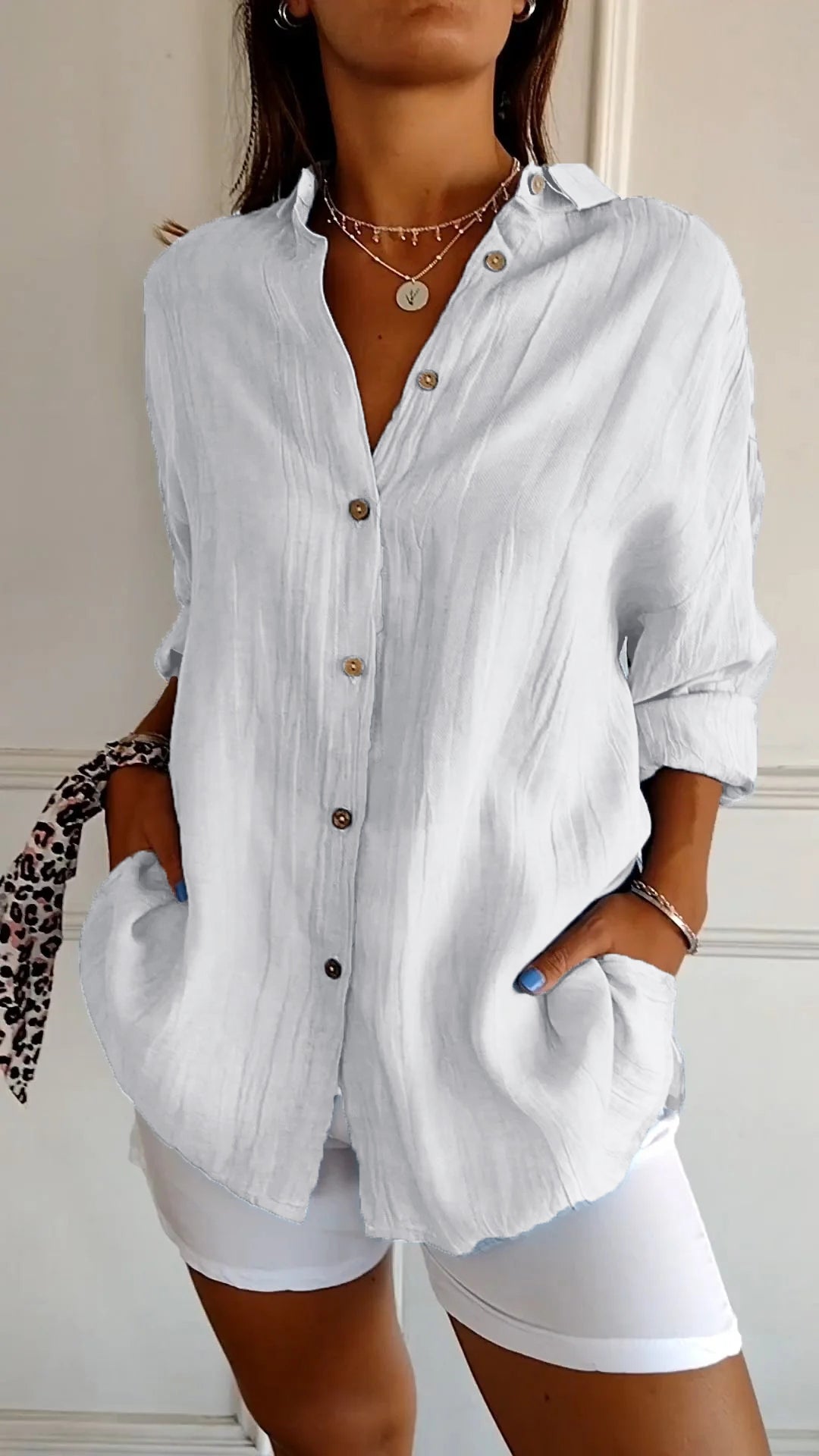 Women's Blouse | Pleated Front Detail | Flowing Fit | Elegant & Versatile