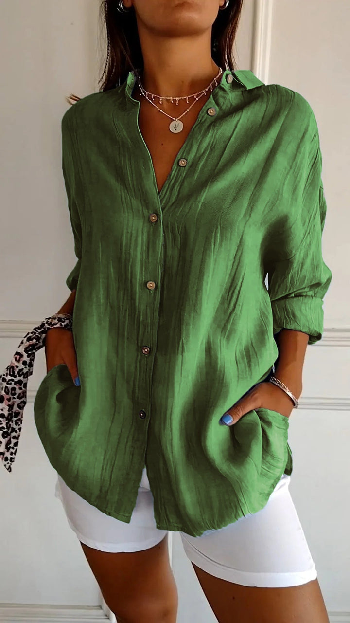 Women's Blouse | Pleated Front Detail | Flowing Fit | Elegant & Versatile