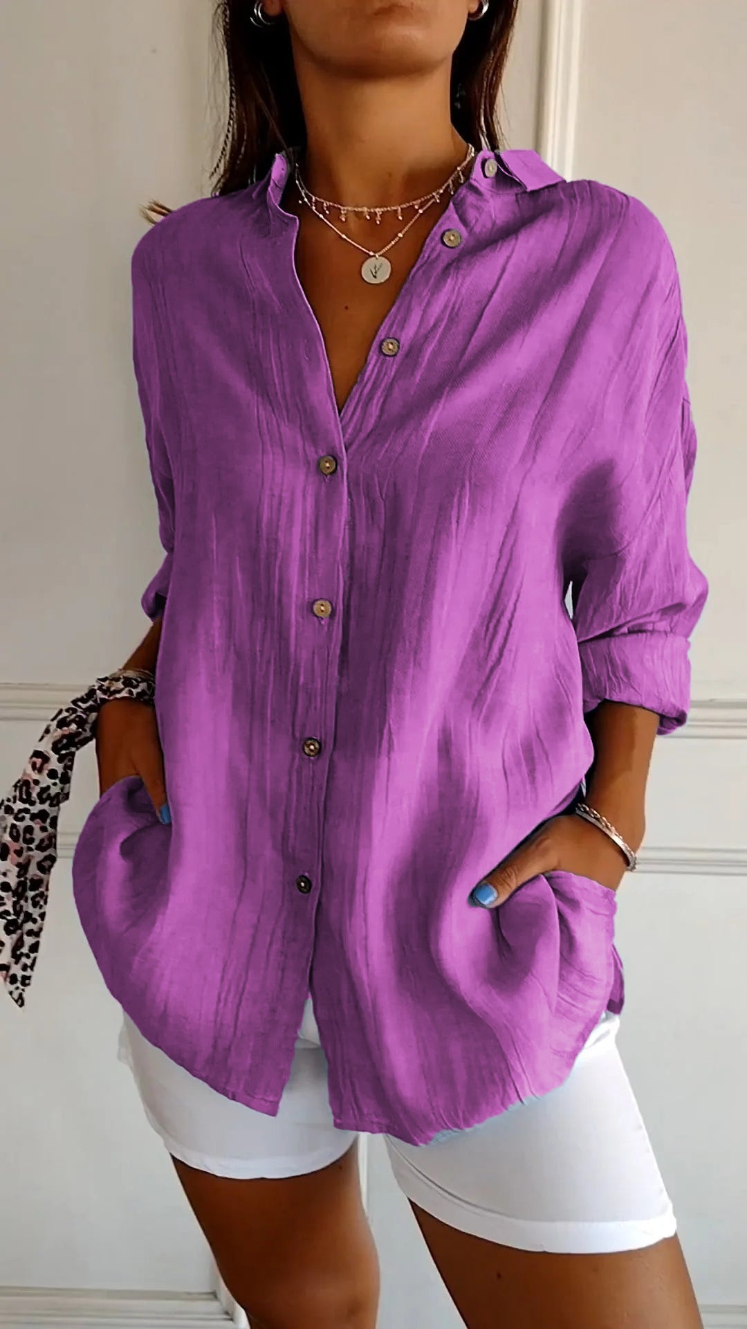 Women's Blouse | Pleated Front Detail | Flowing Fit | Elegant & Versatile