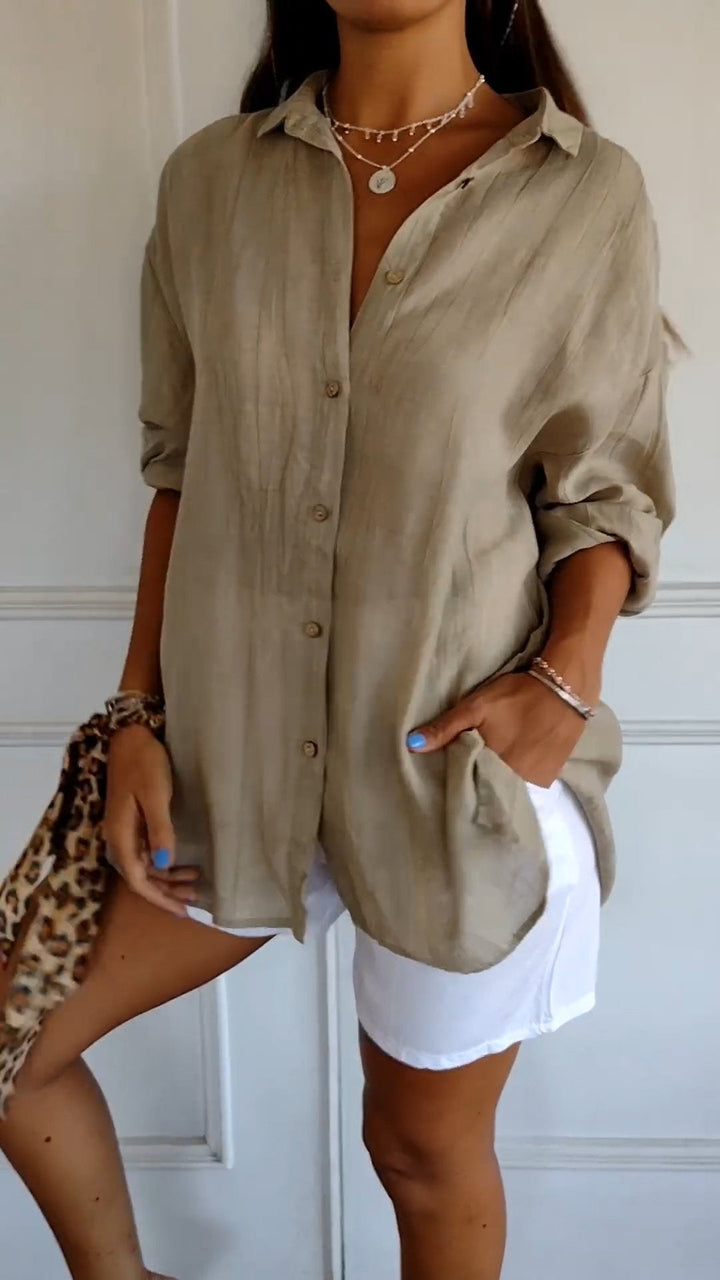 Women's Blouse | Pleated Front Detail | Flowing Fit | Elegant & Versatile
