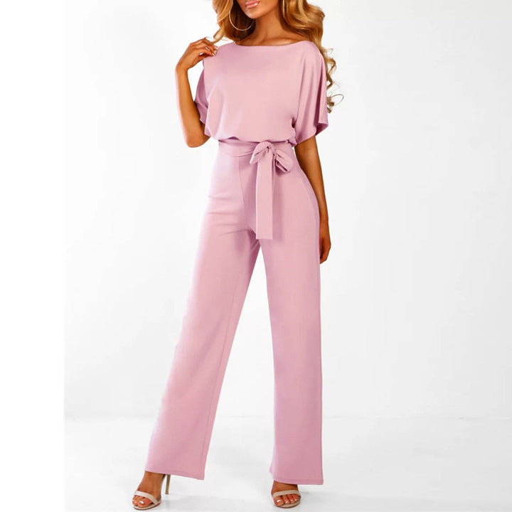 Women's Jumpsuit | Slim Fit & Wide-Leg Pants | Lace-Up Waist | Elegant & Comfortable
