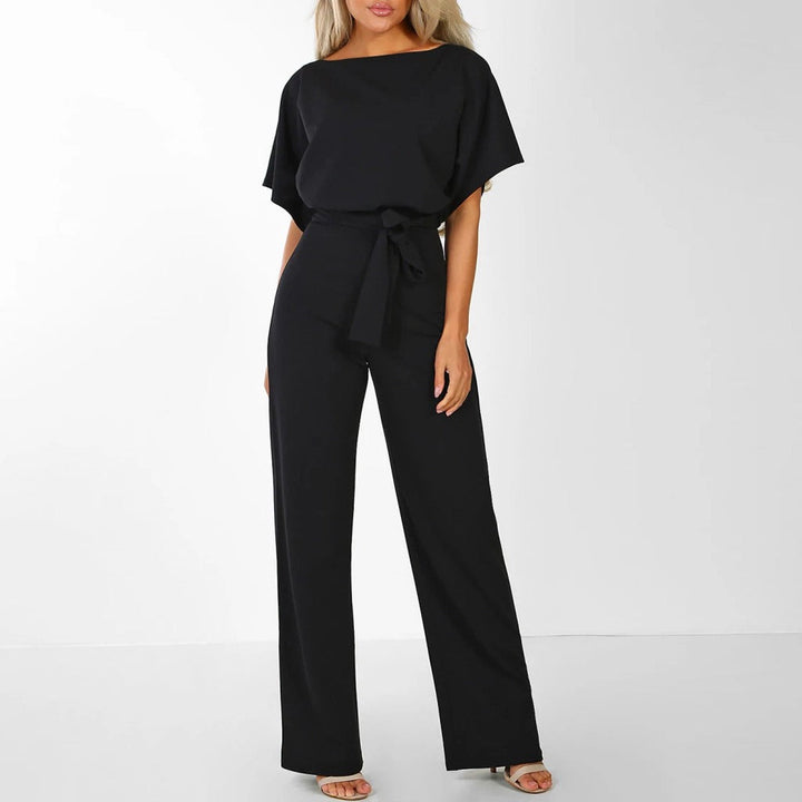 Women's Jumpsuit | Slim Fit & Wide-Leg Pants | Lace-Up Waist | Elegant & Comfortable