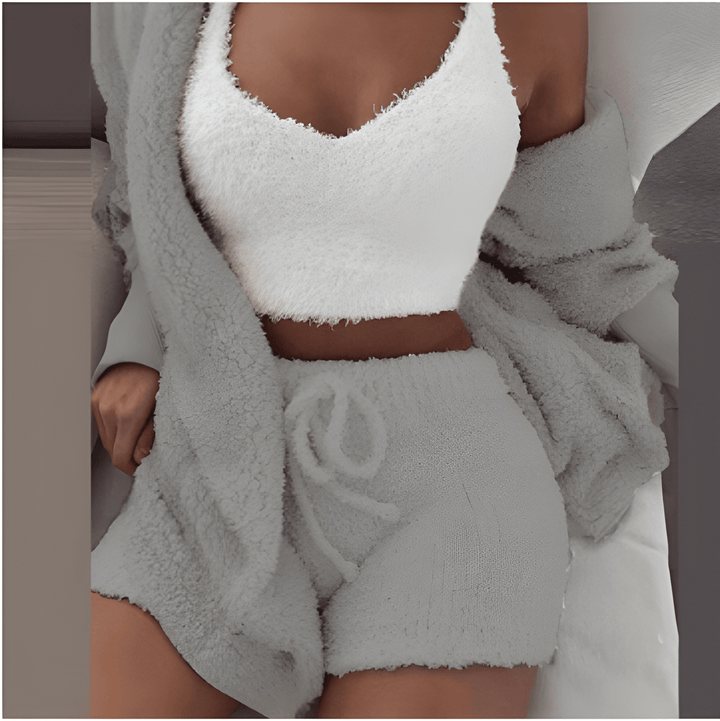 Women’s Knitted Loungewear Set | 3-Piece | Warm Fleece Sherpa | Stylish & Cosy