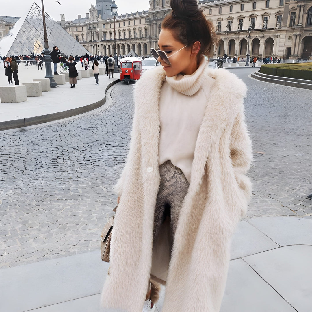 Women’s Long Faux Fur Coat | Warm & Woolly | Chic Design | Ideal for Autumn & Winter