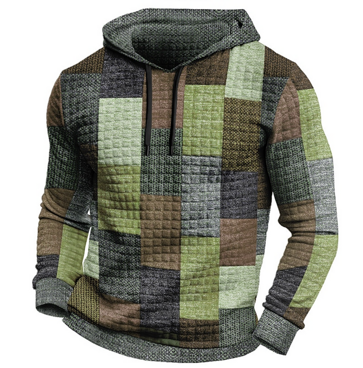 Men’s Hoodie | 3D Checkered Print | Streetstyle & Casual | Polyester