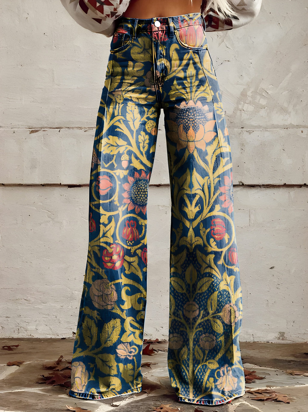 Women’s Long Denim Pants | Wide Leg & Relaxed Fit | Lightweight & Stylish | Cotton