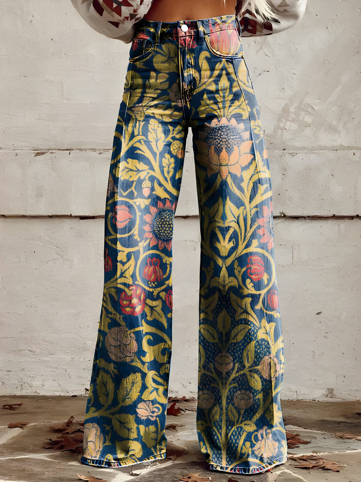 Women’s Long Denim Pants | Wide Leg & Relaxed Fit | Lightweight & Stylish | Cotton