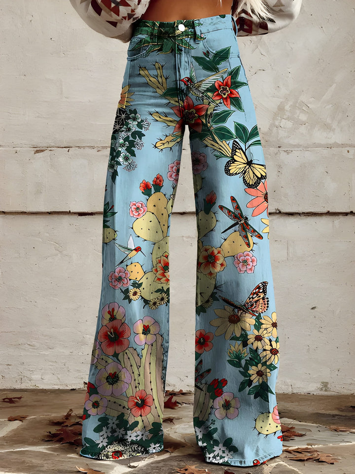 Women’s Long Denim Pants | Wide Leg & Relaxed Fit | Lightweight & Stylish | Cotton