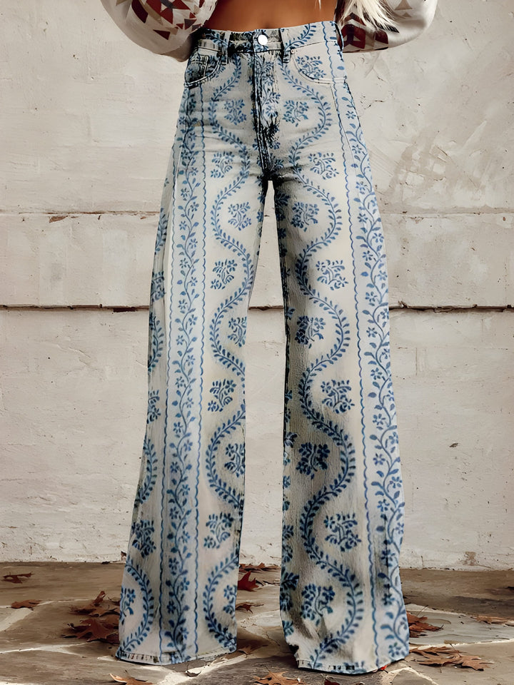 Women’s Long Denim Pants | Wide Leg & Relaxed Fit | Lightweight & Stylish | Cotton