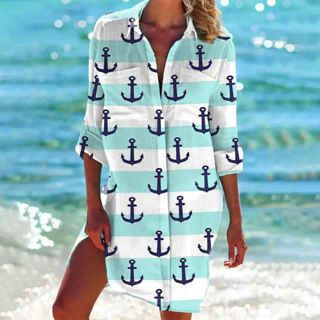 Women’s Classic Summer Shirt | Floral-Inspired Colors | Longline A-Line Fit | Polyester
