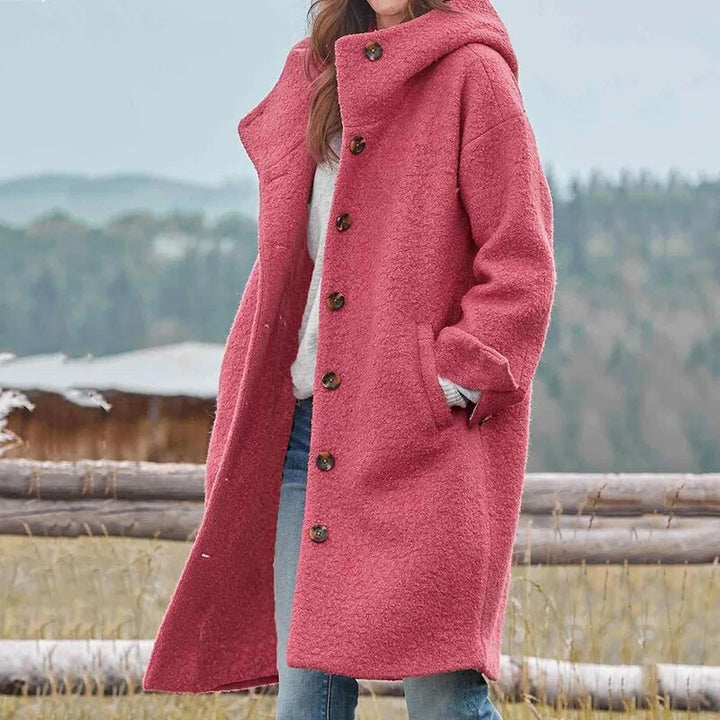 Women’s Thick Winter Coat | Hooded Windproof Design | Elegant & Warm | Polyester