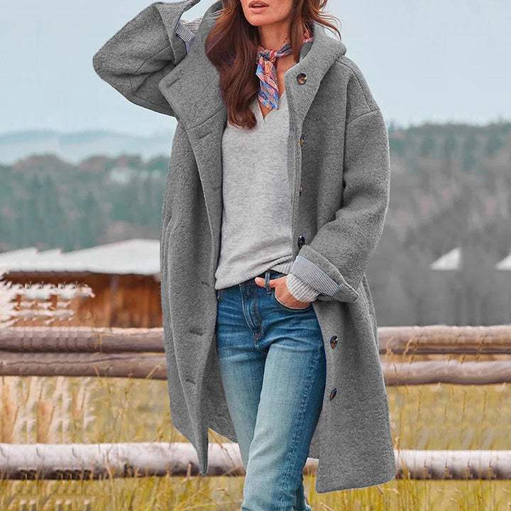 Women’s Thick Winter Coat | Hooded Windproof Design | Elegant & Warm | Polyester