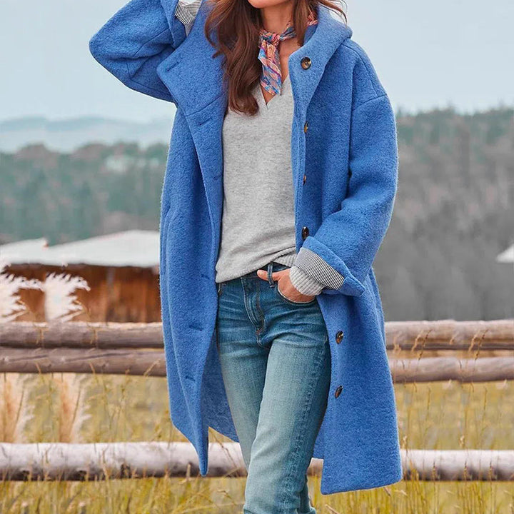 Women’s Thick Winter Coat | Hooded Windproof Design | Elegant & Warm | Polyester