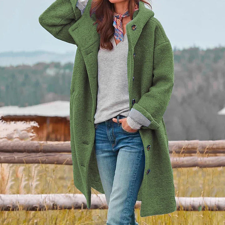 Women’s Thick Winter Coat | Hooded Windproof Design | Elegant & Warm | Polyester