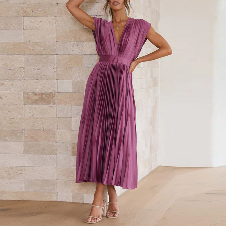 Women's Dress | Sleeveless V-Neck | Backless & Adjustable Fit | Polyester