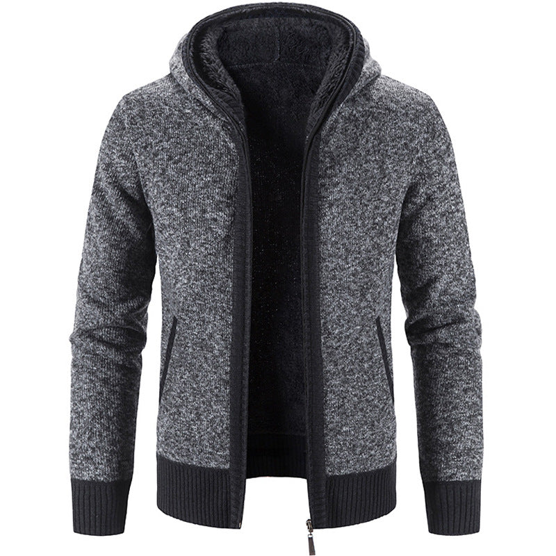 Men’s Fleece Vest | Warm & Stylish | Hooded Design & Knitted Texture | Polyester