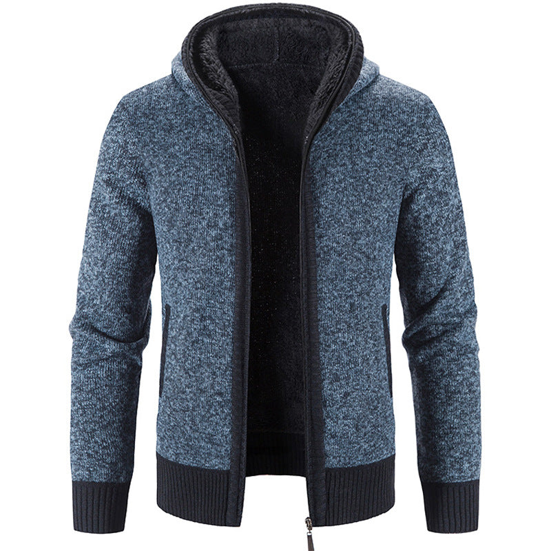Men’s Fleece Vest | Warm & Stylish | Hooded Design & Knitted Texture | Polyester