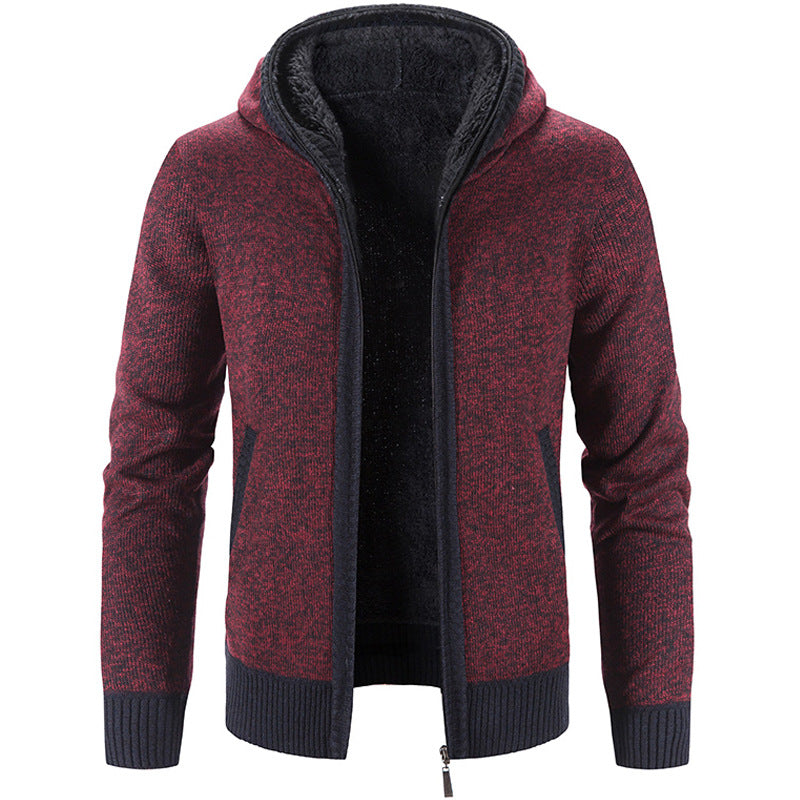 Men’s Fleece Vest | Warm & Stylish | Hooded Design & Knitted Texture | Polyester