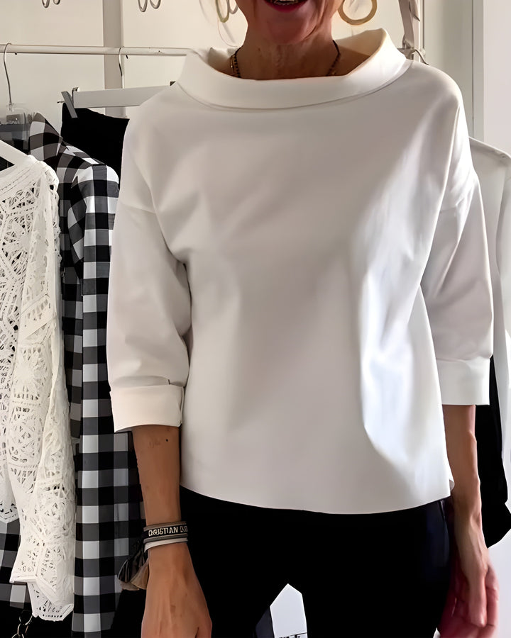 Women’s Top | Elegant & Versatile | High Neck & Breathable Fabric | Cotton Blend