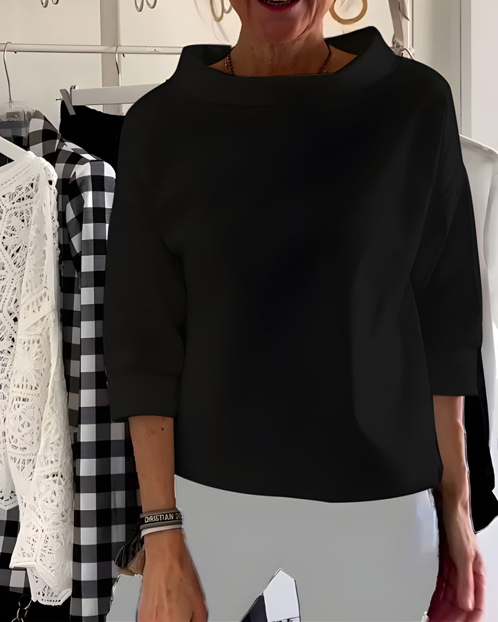 Women’s Top | Elegant & Versatile | High Neck & Breathable Fabric | Cotton Blend
