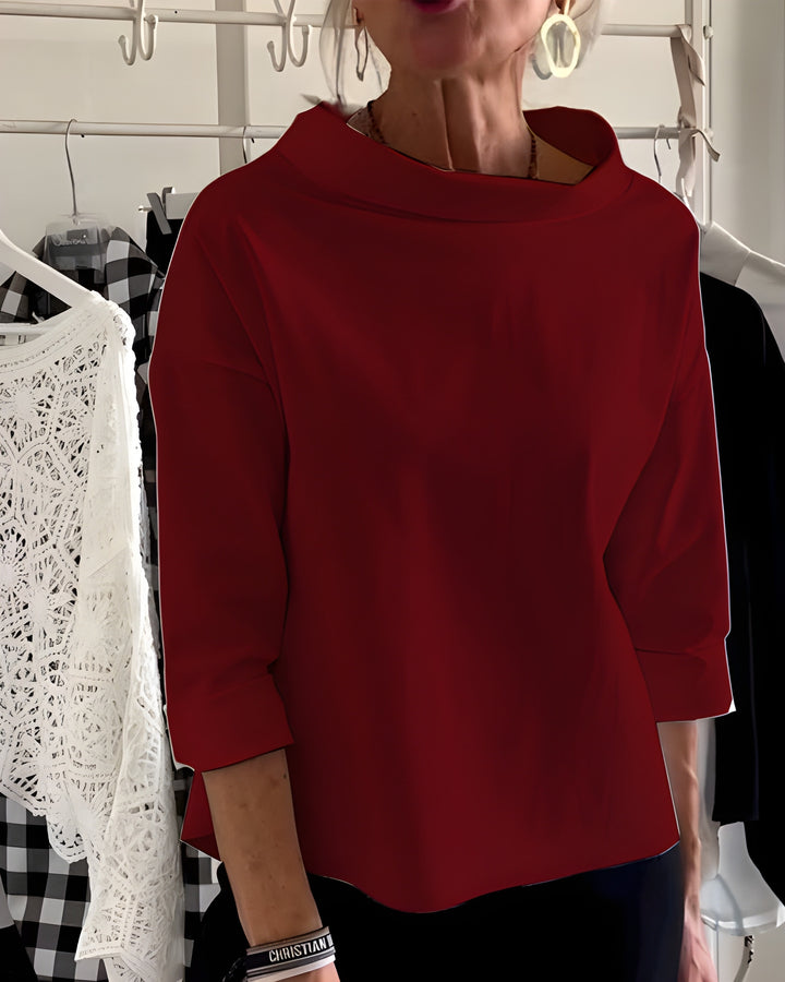 Women’s Top | Elegant & Versatile | High Neck & Breathable Fabric | Cotton Blend