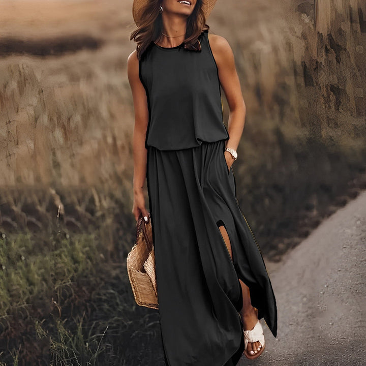 Women’s Maxi Dress | Colorful & Elegant | Sleeveless Design & Retro Flair | Polyester