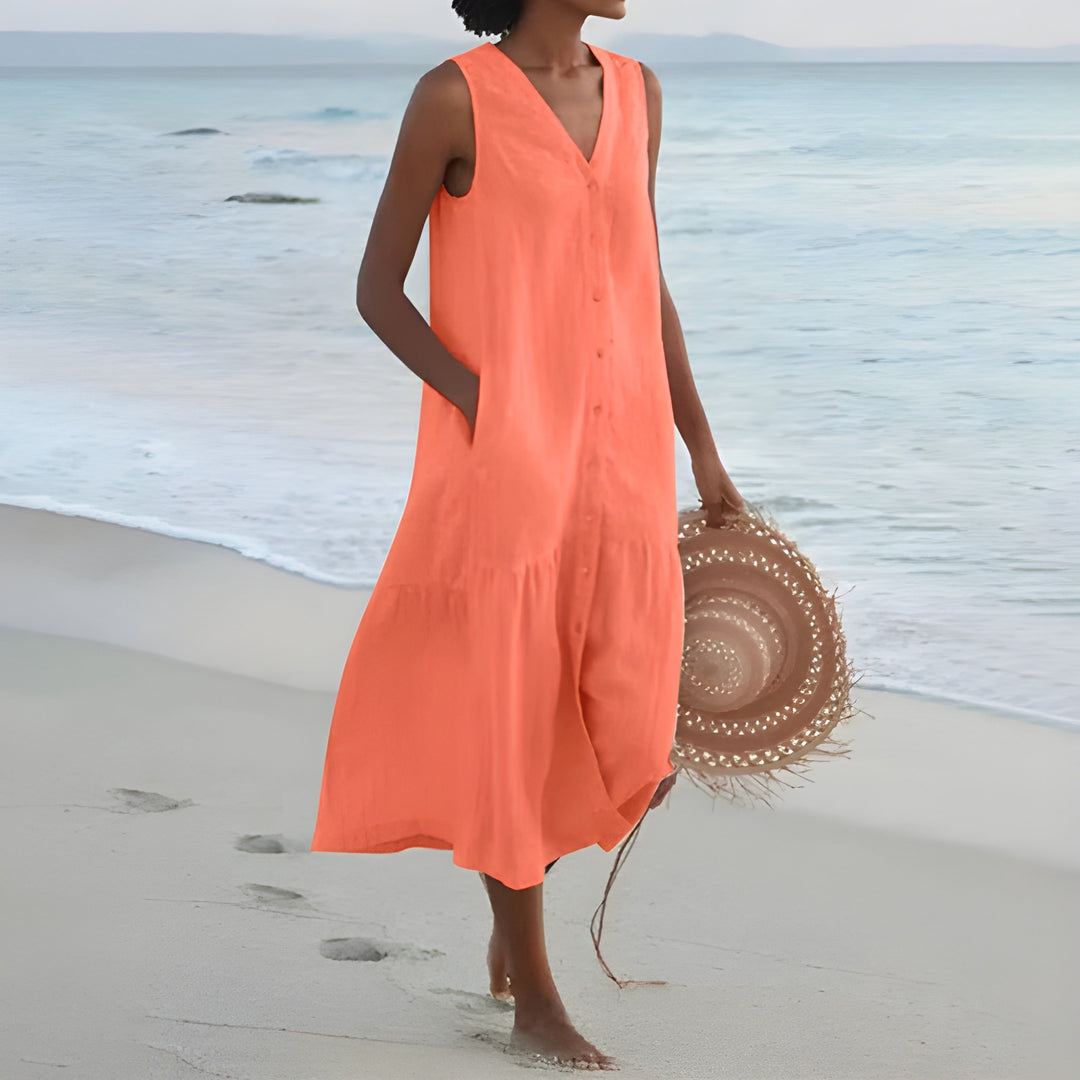 Women’s Dress | Premium V-Neckline | Lightweight & Elegant Fit | Polyester