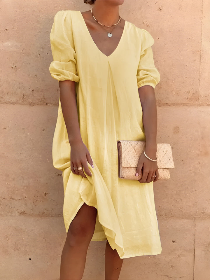 Women's Midi Dress | Airy & Flattering | Cotton Linen | Elegant & Casual