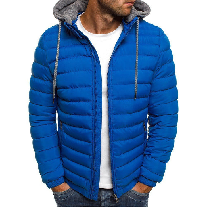 Men's Down Jacket | Waterproof & Windproof | Padded Warmth with Hood & Zipper | Polyester