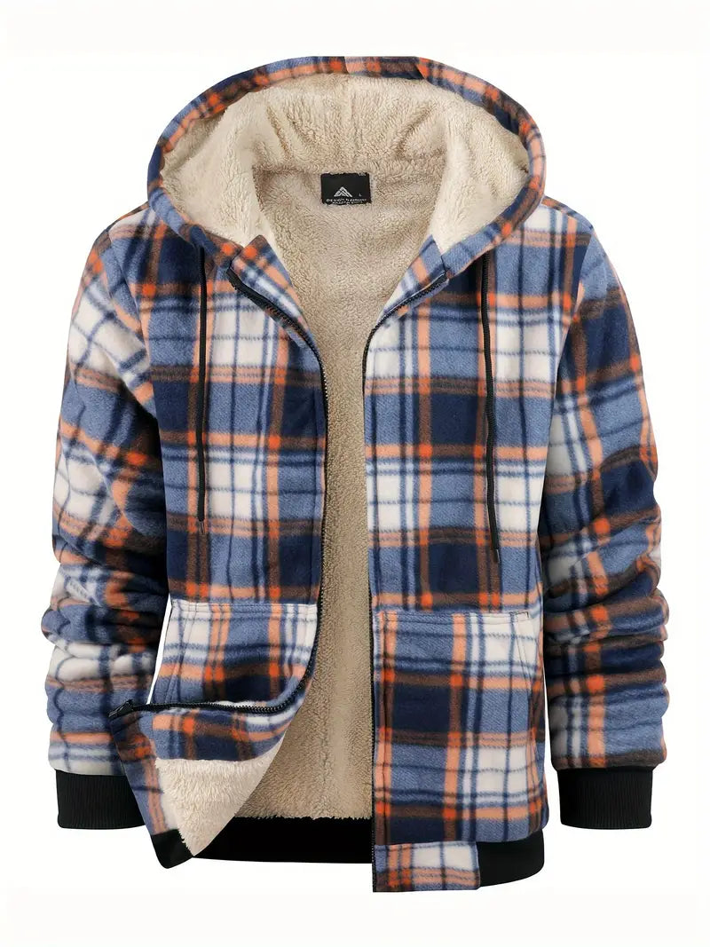 Men’s Jacket | Cozy Warmth & Timeless Style | Soft Lining & Check Pattern | Cotton/polyester