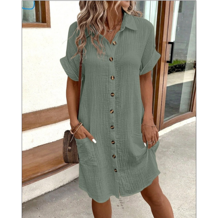 Women’s Dress | Elegant & Versatile | Shirt Dress Silhouette | Polyester