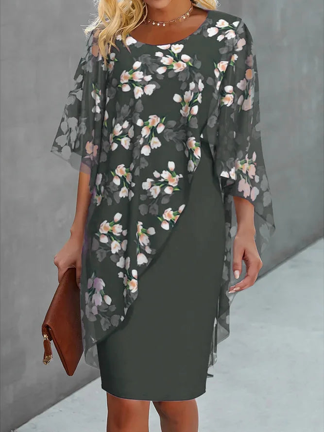 Women’s Dress | Floral & Elegant | Flowing Chiffon | Feminine Fit | Polyester