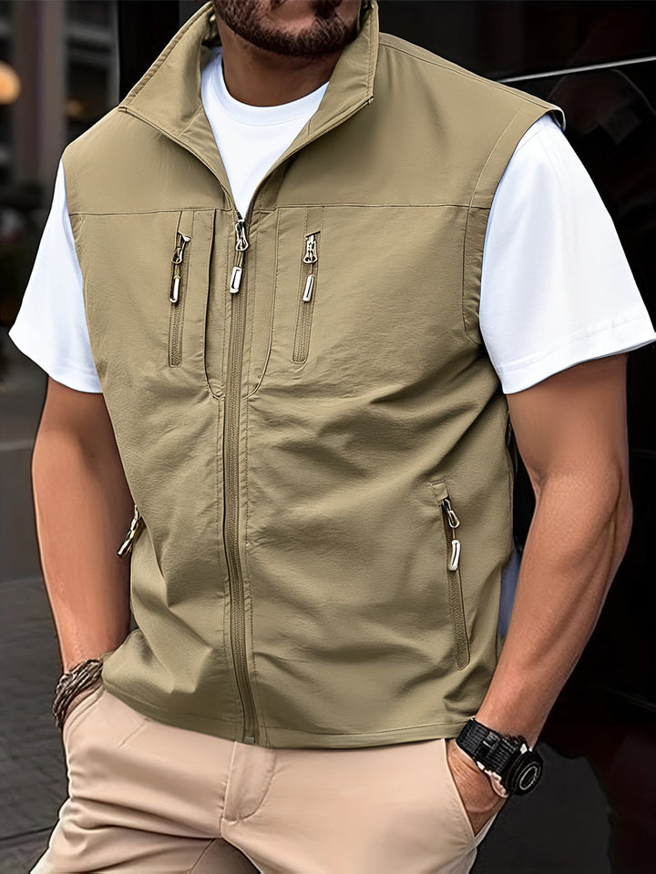 Men's Vest | Quick-Drying | Sleeveless | Multiple Pockets | Polyester