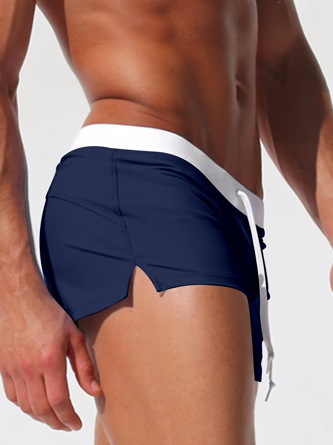 Men's Swim Shorts | Solid Color | Skinny Fit & Zipper Pockets | Polyamide