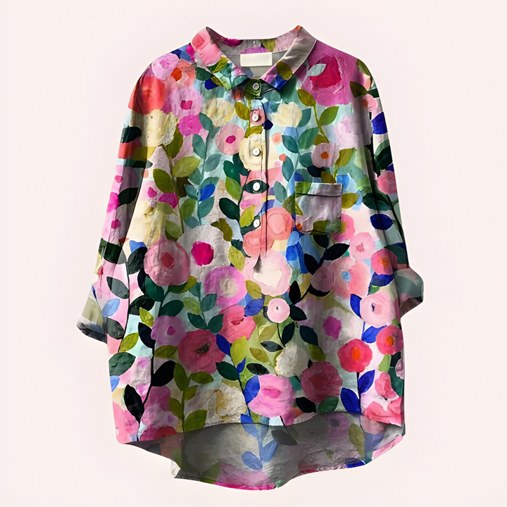 Women’s Floral Blouse | Elegant & Breathable | Summer Style | Cotton Linen
