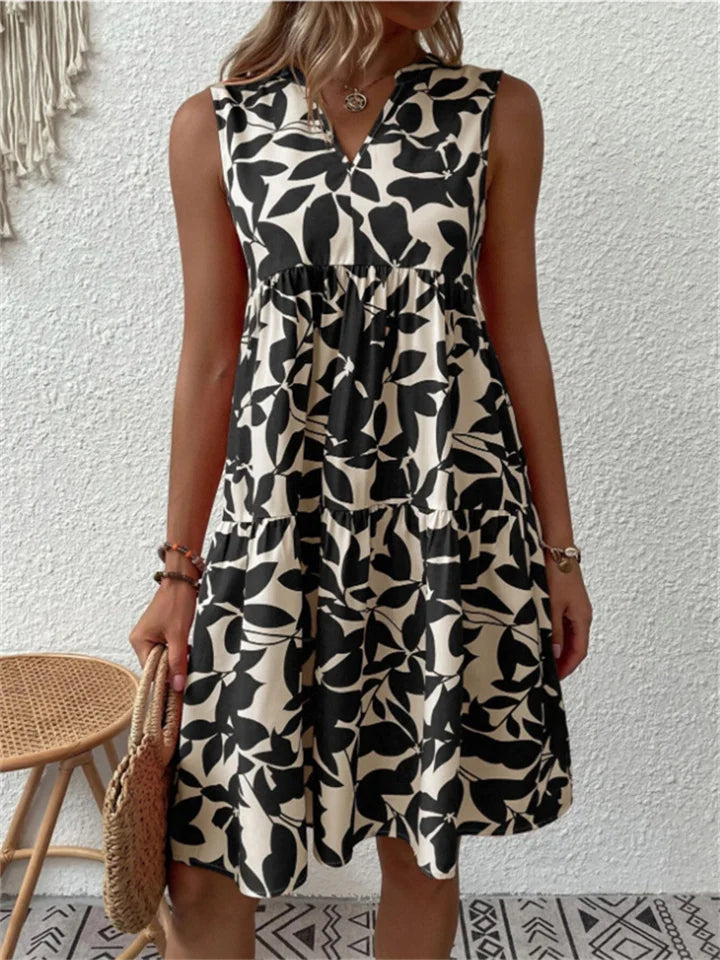 Women’s Summer Dress | Elegant A-Line Fit | Floral Pattern & Lightweight Fabric | Polyester