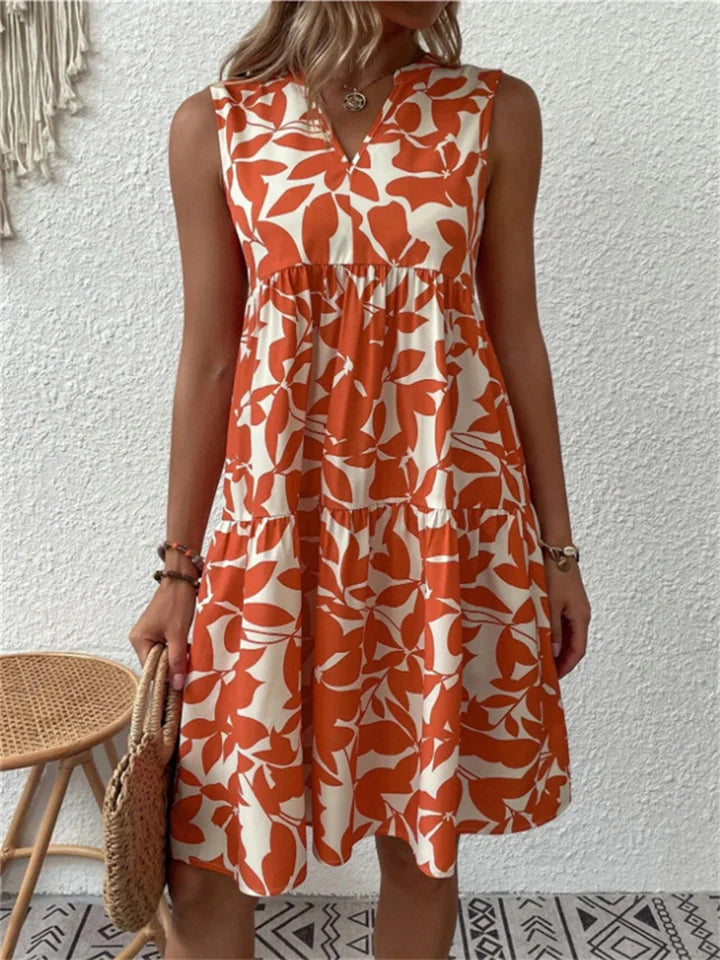 Women’s Summer Dress | Elegant A-Line Fit | Floral Pattern & Lightweight Fabric | Polyester