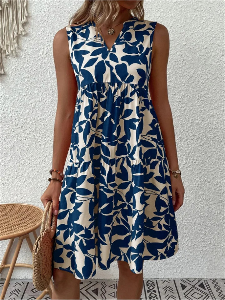 Women’s Summer Dress | Elegant A-Line Fit | Floral Pattern & Lightweight Fabric | Polyester