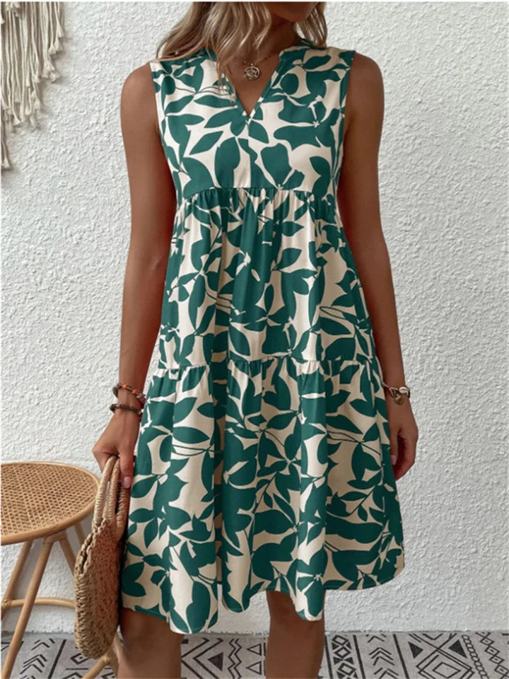 Women’s Summer Dress | Elegant A-Line Fit | Floral Pattern & Lightweight Fabric | Polyester