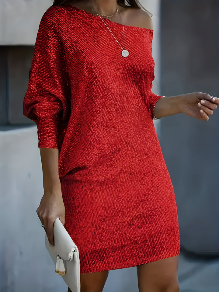 Women’s Party Dress | Sequin Contrast & Elegant Fit | Lightweight Glamour | Lace Cotton