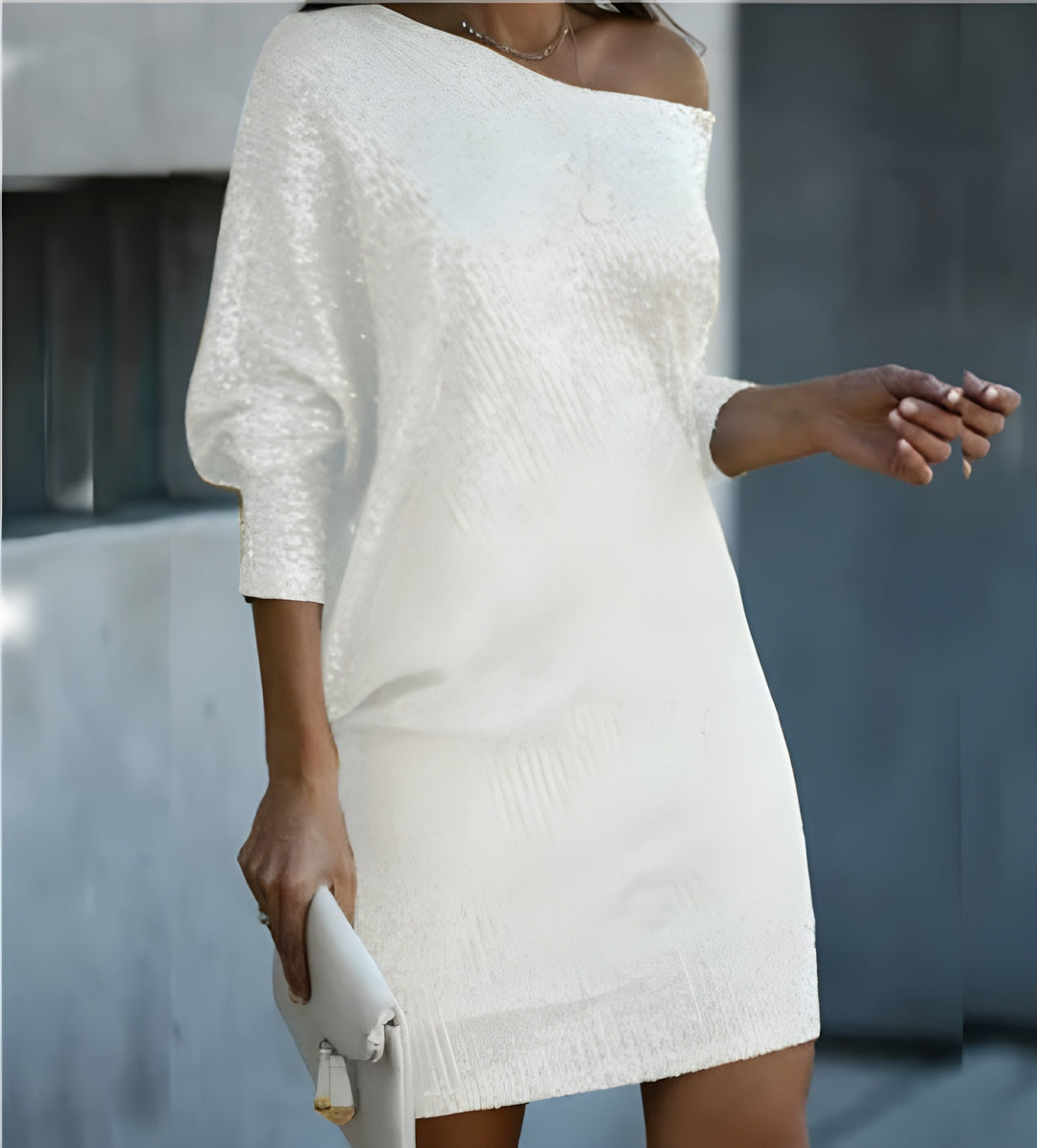 Women’s Party Dress | Sequin Contrast & Elegant Fit | Lightweight Glamour | Lace Cotton