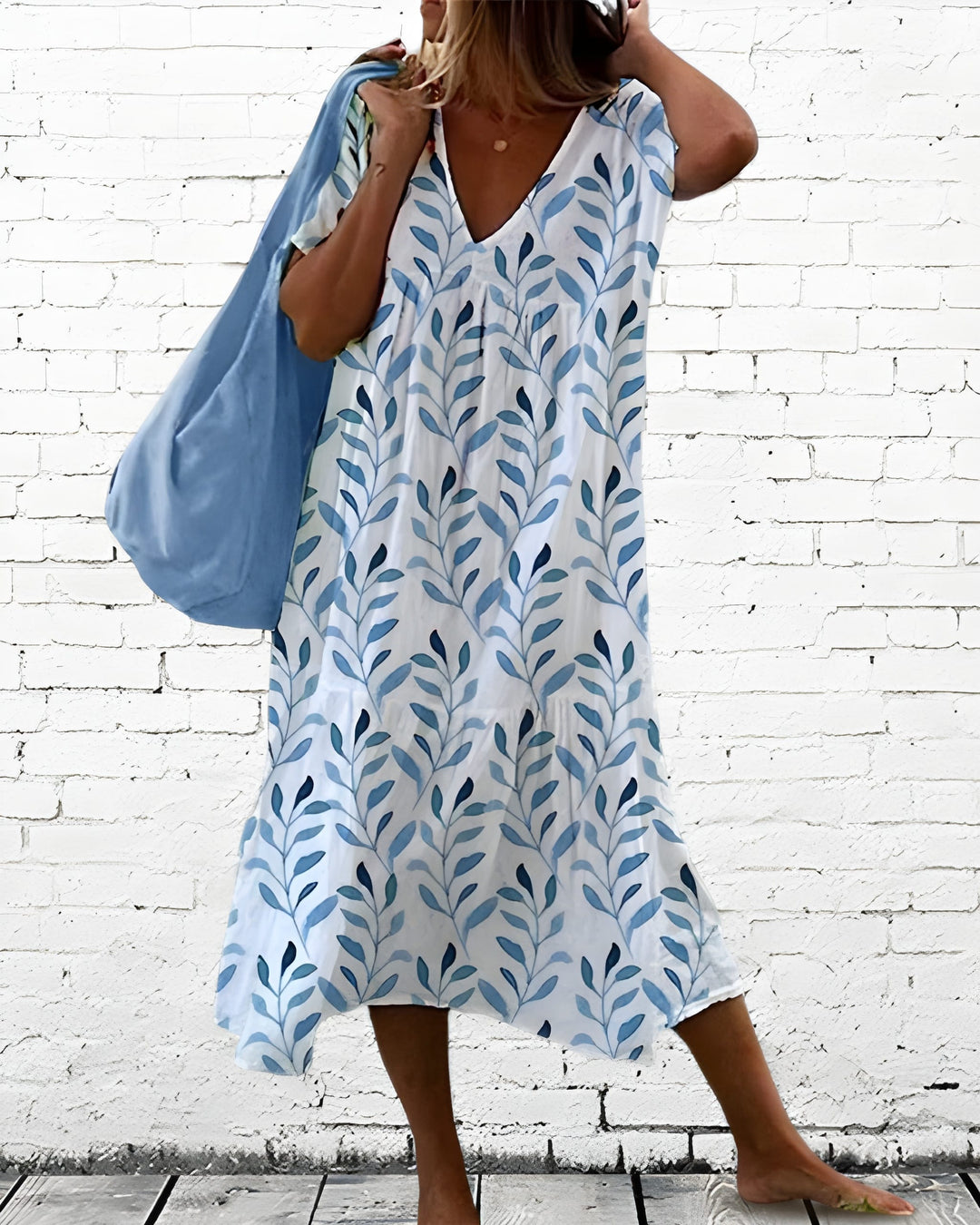 Women’s Dress | Leaf Print & Flattering Silhouette | Lightweight Summer Feel | Polyester