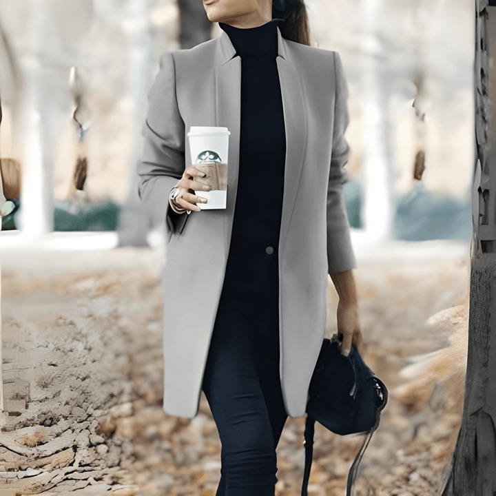 Women’s Long Coat | Elegant Open Front | Timeless Design