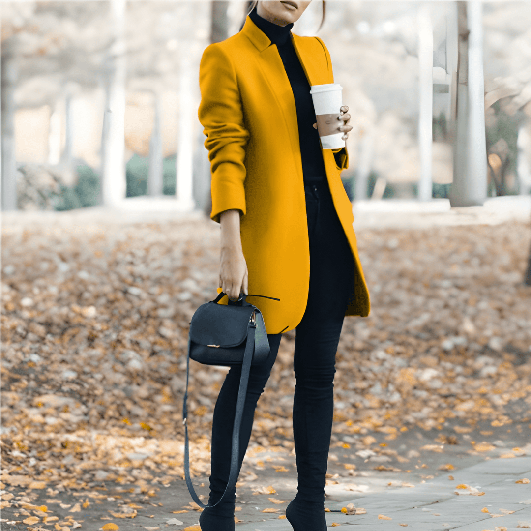 Women’s Long Coat | Elegant Open Front | Timeless Design